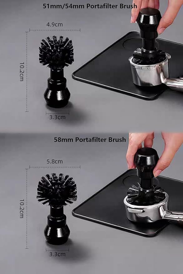Espresso Coffee Machine Cleaning Brush Kit with Portafilter Cleaning Disc (51mm and 54mm Portafilter Brush)
