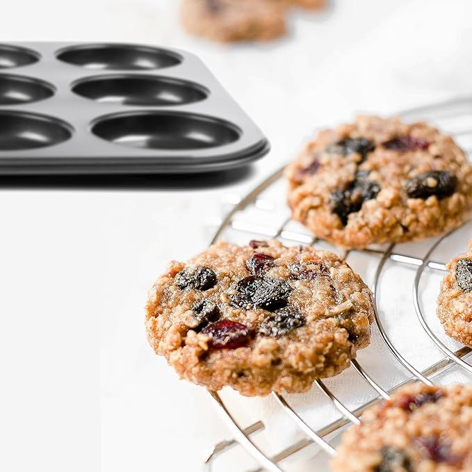 Nonstick Muffin Top Pan Set, 12-Cup, 13.5 x 10.2 inches, 2-Pack, Black