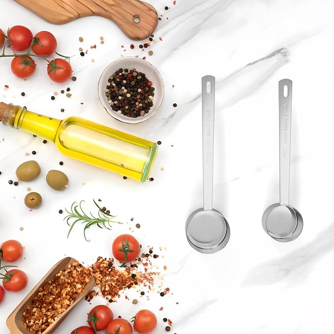 2PCS 1 Tablespoon Coffee Scoop, Long Handle Measuring Spoon, One tbsp (15ml) Stainless Steel Scooper