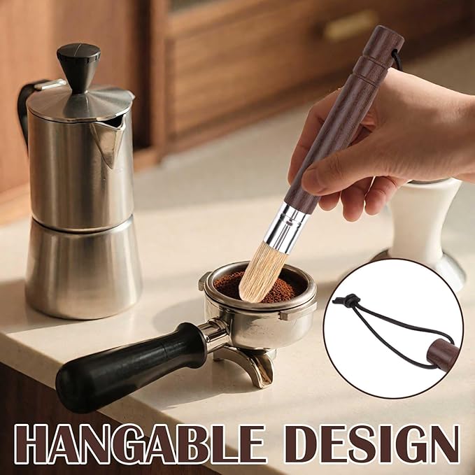 2PCS Coffee Brush Grinder Cleaner, Espresso Cleaning Barista Brush Used on Group Heads Shower Screen Portafilter Scoop Tamper