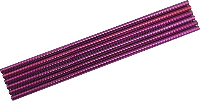 10 Pcs Stainless Steel Straws, Reusable Drinking Straws, Straight Metal Straw Sets with 2 Pcs Cleaning Brushes (8.5 Inch, Rose Red)