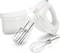 Hamilton Beach 6-Speed Electric Hand Mixer with Whisk, Traditional Beaters, Snap-On Storage Case, 250 Watts, White