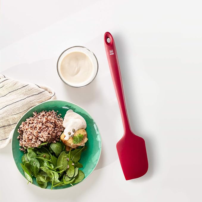 DI ORO Seamless Series Pro 14 Inch Extra Large Silicone Spatula - 600°F Heat-Resistant Rubber Spatula - Great for Baking, Cooking, and Scraping - BPA Free and LFGB Certified Food Safe Silicone (Red)