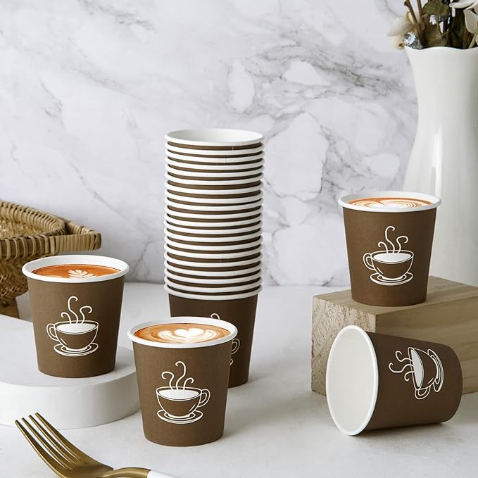 600 Pack 4 oz Paper Cups, Small Disposable Coffee Cups, Paper Espresso Cups, Hot/Cold Drinking Cups for Party, Picnic, Travel and Events