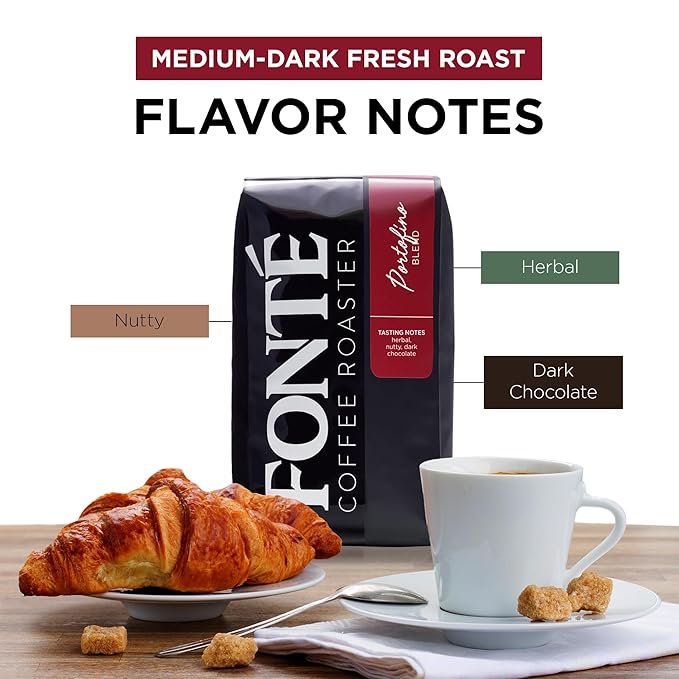 Fonte Coffee Roaster - Home Espresso Coffee - Medium-Dark Fresh Roast - Roasted in Seattle - Single Origin - Herbal, Nutty, Dark Chocolate - 12 oz - Portofino