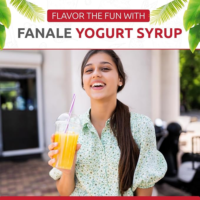 Fanale Premium Flavoring Concentrated Syrup for Bubble Tea 11 lb | Yogurt Flavor Syrup | for Boba Tea, Smoothies, Slushes, Desserts | 11lb | Pack of 4 | SRP180-CS