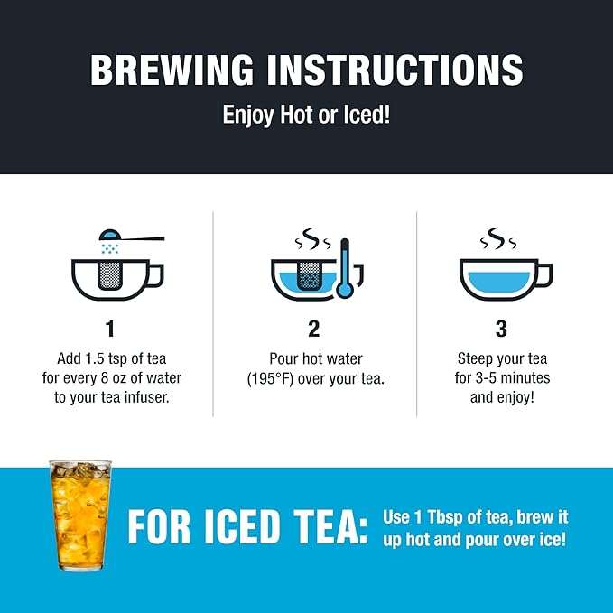 Tiesta Tea - Lemon Black Tea, Loose Leaf, Lemon Citrus Black, Premium Blend, High Caffeinated, Makes Hot or Iced, Brews Up to 25 Cups, 2 Ounce Resealable Pouch