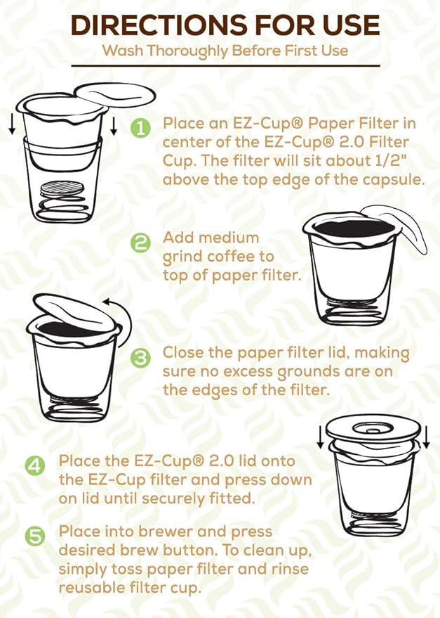 Perfect Pod EZ-Cup Paper Coffee Filters with Patented Lid for Single-Serve Coffee Brewers and Coffee Pods, Compatible with Keurig, 16-Pack (800 Filters)