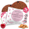 Love + Chew Superfood Soft Baked MINI Cookies, Cherry Almond Flavor, Plant Based Cookie Made With Chia Seeds, Almonds & Cherries for Kids and Adults, Vegan Snacks, Gluten Free, Paleo, Non GMO, 18 Pack