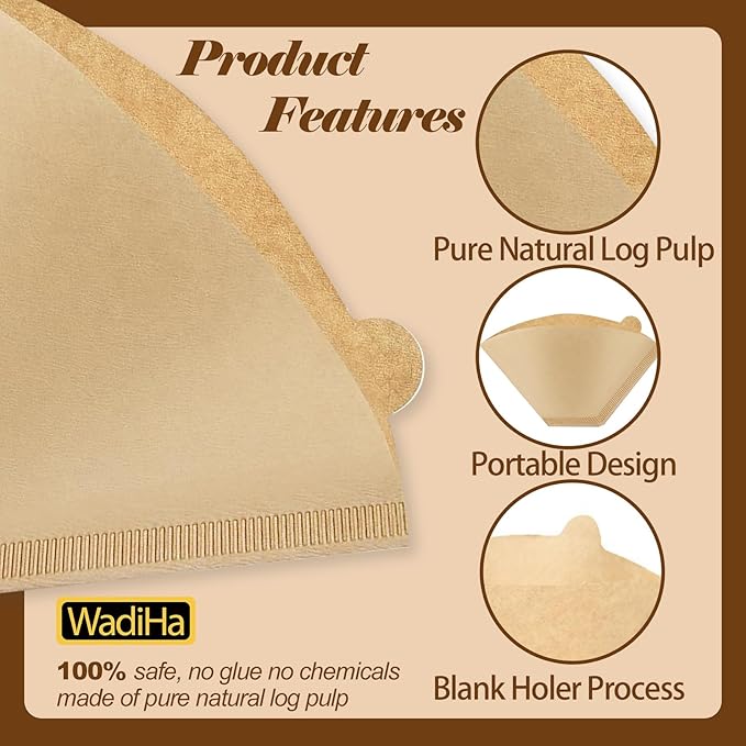 Disposable Coffee Paper Filters, 160 Pcs #4 Cone Coffee Filter 8-12 Cup (Natural Unbleached) for Ninja Coffee Maker