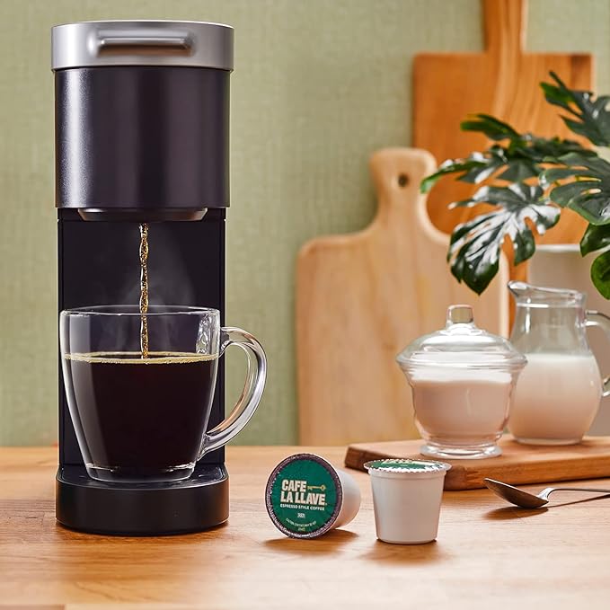 Cafe La Llave Espresso-Style Dark Roast Coffee Pods for Keurig K-Cup Brewers - Bold, Rich Flavor - 72 Count Single Serve Recyclable Capsules- Family Crafted