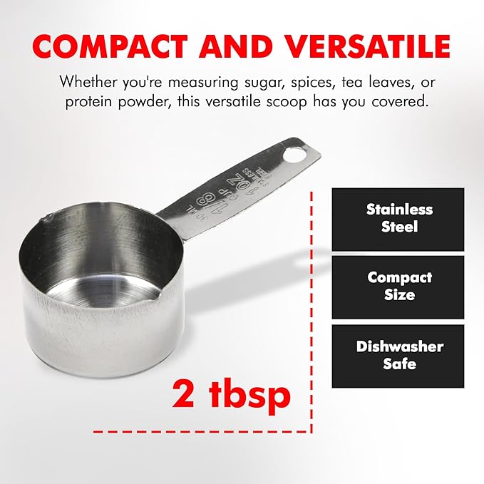 Chef Craft Select Coffee Measurer, 4 inch 2 tbsp, Stainless Steel (Pack of 2)