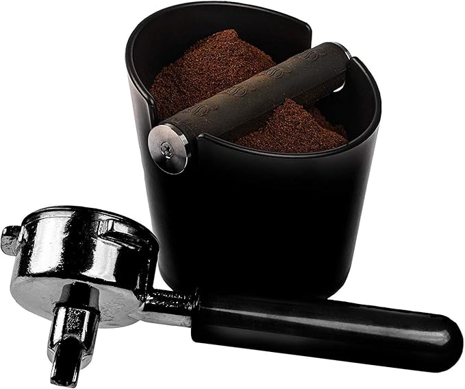 Coffee Knock Box, 4.8in Barista Style Espresso Grounds Knock Box with Removable Heavy-Duty Metal Knock Bar and Shock- Absorbent Durable and Non-Slip Base for Espresso Maker Accessories, Easy to Clean