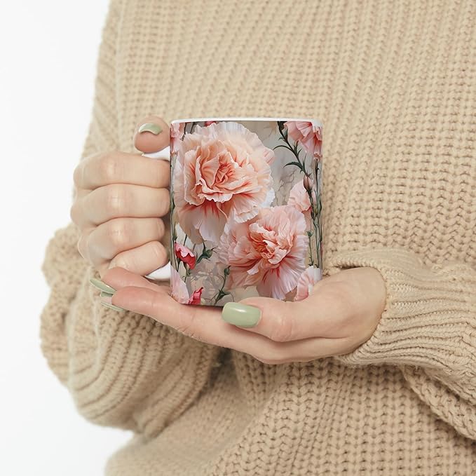 11 OZ Novelty Coffee Mugs - Christmas Gift (Carnation Mug)