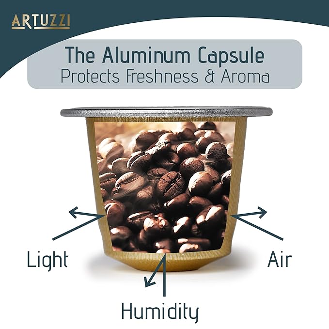 Artuzzi 60ct - Coffee Pods I Compatible with Nespresso Original Machines | Espresso Ristretto Lungo Coffee Capsules | Espresso Variety Pack I Aluminum & Recyclable