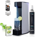 Carbon8 Sparkling Water Maker Machine, Home Soda Stream Machine, Screw-In CO2 Carbonator, Countertop Water Mineralizer, Seltzer Soda Maker Dispenser, CO2 Cylinder Included, Aluminum