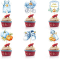 36Pcs Little Pumpkin Cupcake Toppers Blue Pumpkin Cupcake Picks Little Pumpkin Baby Shower Cake Decorations Thanksgiving Party Cake Decorations Kids Birthday Party Supplies