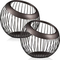 2 Pieces Coffee Pods Holder Large Capacity Coffee Pod Baskets Stainless Steel Cup Organizer Sturdy for Espresso Capsule Pot Storage Metal Wire Fruit Bowl Snack Storage(Dark Brown)