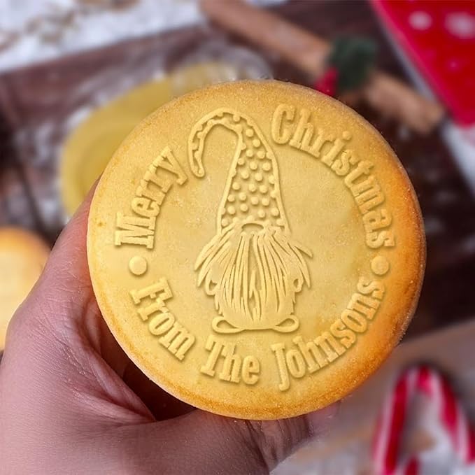 2025 Personalized Christmas Cookie Stamp Unique 3D Embossed Design Fun Tool for Baking Art (D)