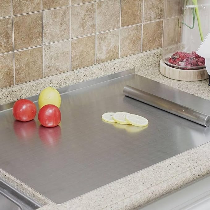 Stainless Steel Cutting Boards for The Kitchen, Suitable for Meat, Fruits, Vegetables, Bread, and Baking Large-sized Cutting Boards (50 x 50cm/19.7 x 19.7 in)