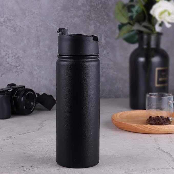 Tea Infuser Bottle With Removable Loose Leaf Tea Strainer Cup 18/8 Stainless Steel Insulated Travel Tea Tumbler Black