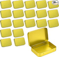 Small Metal Box With Lid-Cookie Tins Metal Tins With Lids Lens Wipes Storage Container Mini Portable Box,Empty Hinged Tin,For Organize Mint Candy Jar,Sewing (Golden, 20 Pcs 3.7" x 2.4" x 0.8")