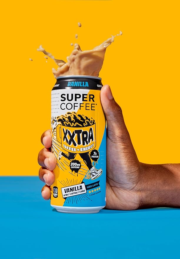Super Coffee XXTRA, Keto Protein Coffee (0g Added Sugar, 7g Protein, 130 Calories) [Vanilla] 15 Fl Oz, 12 Pack | Iced Smart Coffee Drinks - SoyFree GlutenFree