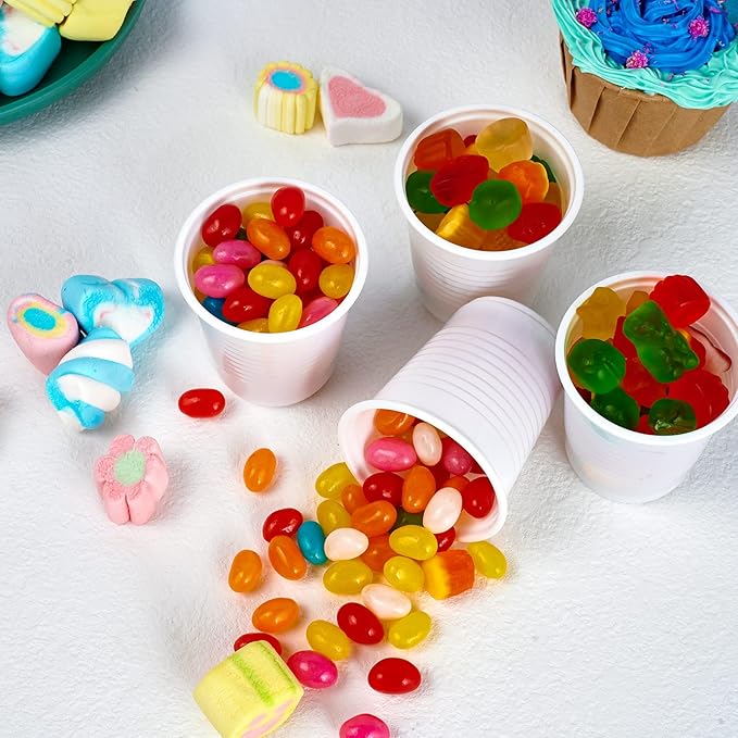 Lilymicky 2000 PACK 3 oz White Plastic Cups, 3 Ounce Disposable Plastic Bathroom Cups for Tasting, Drinking