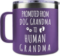 Gossby 14oz Grandma Cup Tumbler - Promoted from Dog Grandma - Mother Day, Christmas, Birthday Gift for New Grandmother - Grandmother Baby Announcement Gift