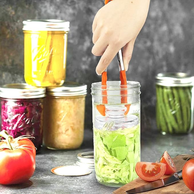 Artcome 10-Pack Glass Fermentation Weights with Easy Grip Handle and Unique Texture Design for Large Wide Mouth Mason Jars