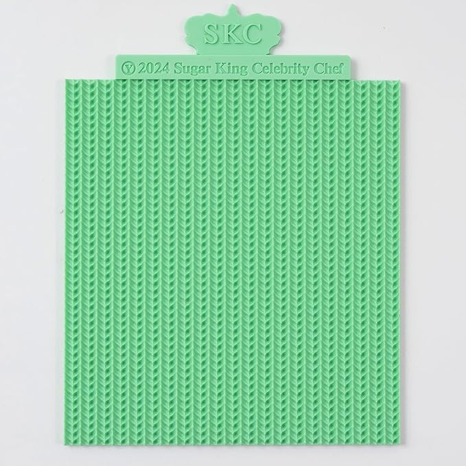 KALAIEN Sweater Texture Fondant Impression Mats Knit Fondant Embosser Texture Mats for Clay Cake Decorating Fondant Molds 1Pcs(Style 1)