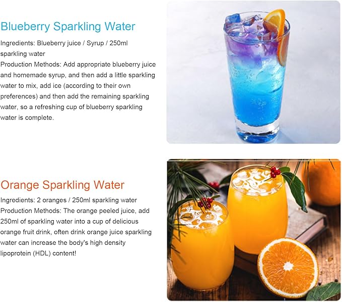 MAVIS LAVEN Portable Soda Maker, 1L Sparkling Water Machine Carbonated Drink Maker for Home Bar Outdoor with Aluminum Soda Siphon Easy to Carry