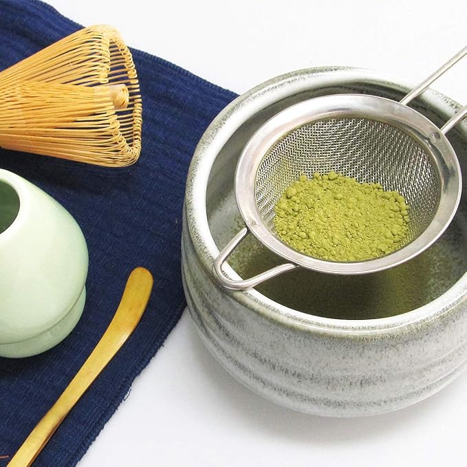 Artcome Matcha Ceremony Kit for Japanese Tea Ceremony, Traditional Matcha Bowl, Whisk, Tea Scoop, Matcha Powder Strainer, Matcha Tea Set For Making Usucha, Koicha and Matcha Latte (Gray)