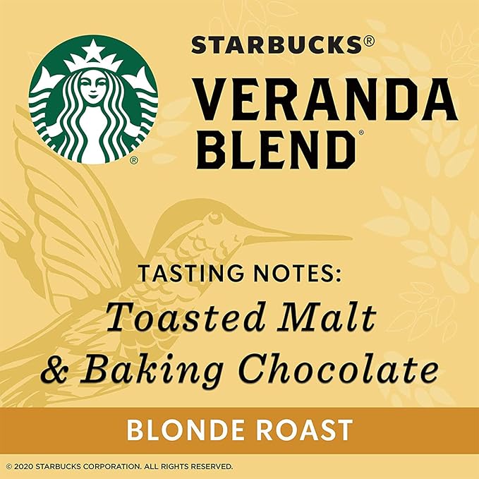 Starbucks Ground Coffee, Veranda Blend, Blonde Roast, 16 Ounce Bags, 2/Pack (32 Ounces Total)
