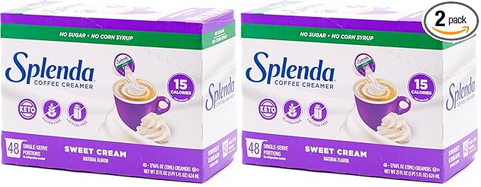 SPLENDA Single Serve Coffee Creamer Cups, Sugar Free Sweet Cream, 48 Count (Pack of 2)
