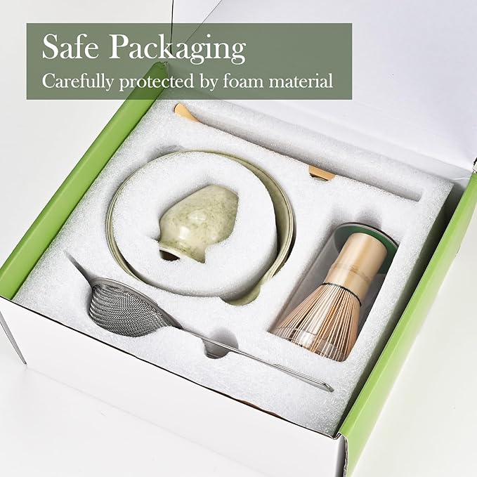 Matcha Set, 8 PCS Japanese Matcha Bowl Set with Whisk and Tea Scoop - Traditional Matcha Kit for Authentic Matcha Preparation, Perfect for Gift