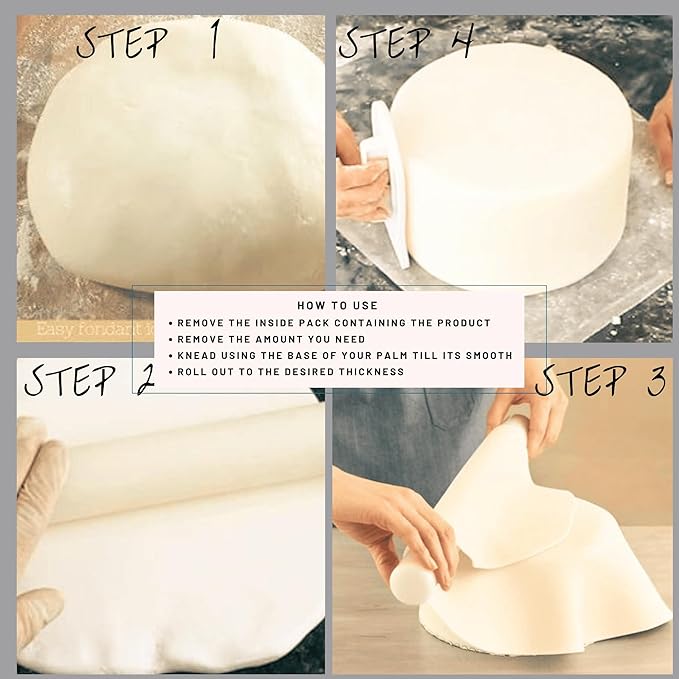 Confect Ivory Fondant for Cakes – 8.8 oz Chef’s Choice for Cake Decorating, Sculpting & Baking | Vegan, Gluten-Free, Nut-Free, Palm Oil-Free – 8.8 Oz
