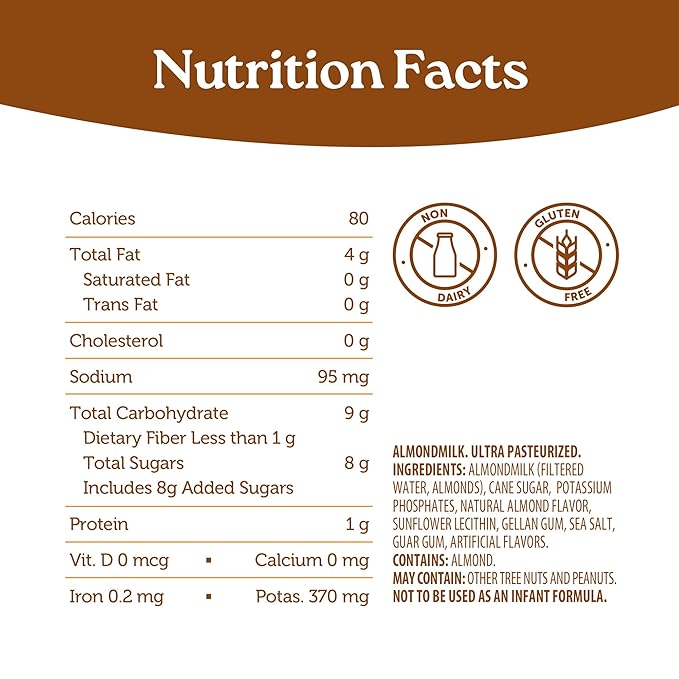 OraSì Almond Milk Barista | High-Foaming Plant-Based Almond Milk for Coffee, Latte Art & Italian-Style Cappuccino | Dairy-Free, Gluten-Free, Non-GMO | 1 L (33.8 fl oz) Carton
