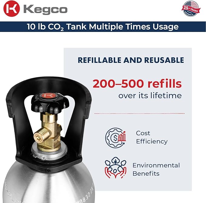Kegco 10 lb. Aluminum Tank Co2 Cylinder