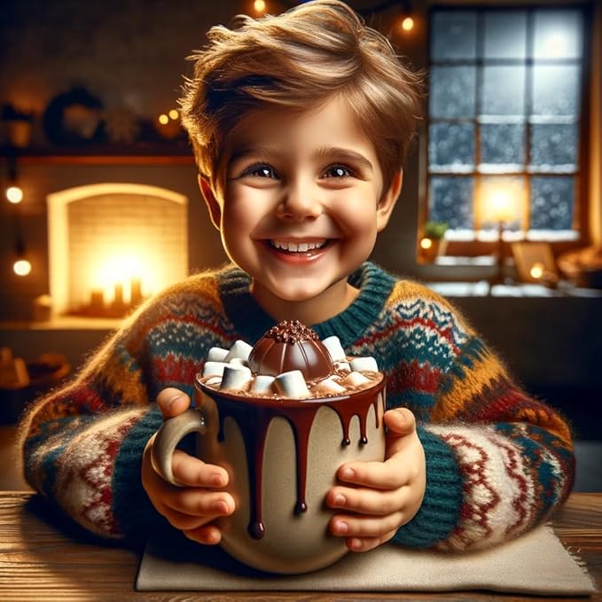 Hot Chocolate Boms Marshmallow Balls - Set of 6 - Delicious Cocoa Melts Bom Filled Marshmallows - 2 Flavors Caramel & Fudge Brownie Candy - Classic Milk Chocolates Cocoa Melt Gift - Delicious Gifts