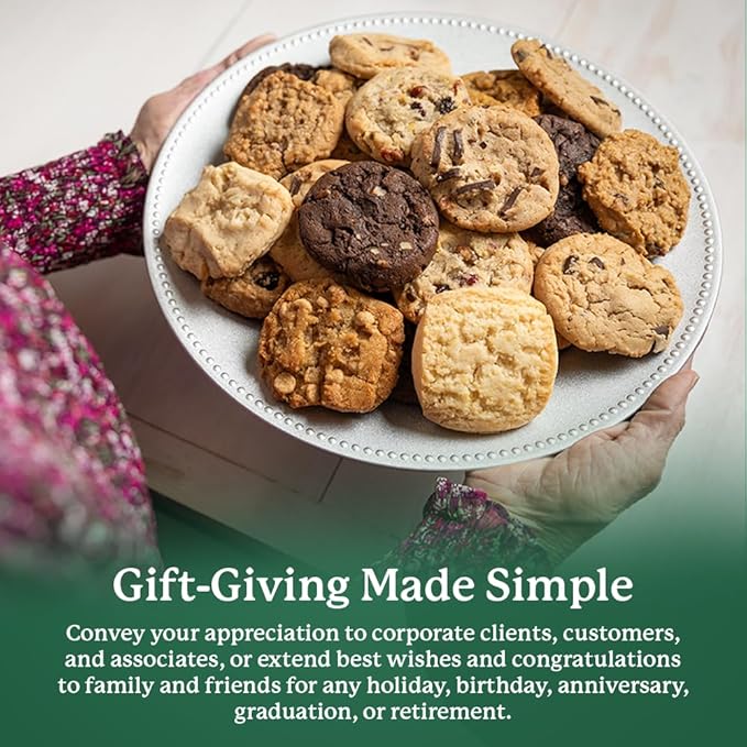 Carolina Cookie Company Fresh Baked Gourmet Cookie Gift Tin, Gifts, Handmade to Order, No Preservatives, Never Frozen, Shipped & Delivered, Assorted for Christmas, Birthdays, Corporate, Fresh Delivery: 12 Count