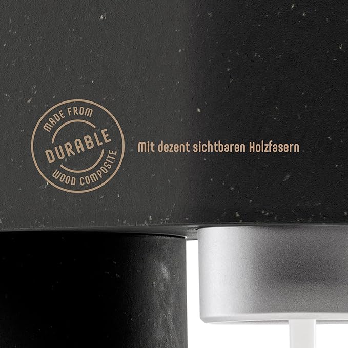 Mysoda Carbonating Bottles 2Pck 1L - Compatible with MySoda and any brands - Lid and Base Made of Wood Composite - Quick-Lock Reusable Bottles - BPA Free - Black