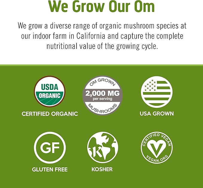 OM MUSHROOM SUPERFOOD Matcha Latte Blend Mushroom Powder, Single Serve, 10 Count, Green Tea, Lion's Mane, Reishi, Chaga, Turkey Tail, Focus & Stress Support Supplement