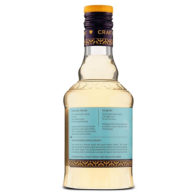 Liber & Co. Classic Gum Syrup (12.7 oz) - The Superior Simple Syrup with Pure Cane Sugar & Natural Gum Arabic - Essential for Authentic Old Fashioneds, Sazeracs & Classic Cocktails