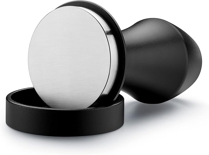 Normcore 58mm Coffee Tamper - V4 Spring-loaded Tamper with Stainless Steel Flat Base - 15lb / 25lb / 30lbs Replacement Springs - Anodized Aluminum Handle and Stand - Fits 58mm Standard Baskets