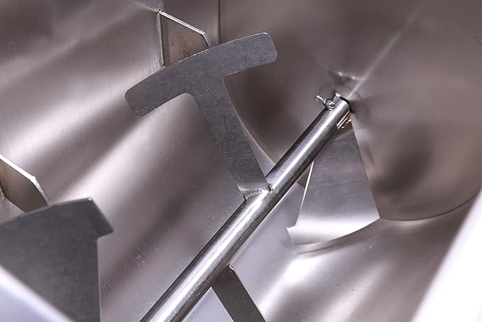 CMI Commercial Stainless Steel Manual Meat Mixers with lid,20Lb/10L Fixed Tank,(Mixing Maximum 15Lb for Meat),Sausage Mixer Machine Meat Processing Equipment