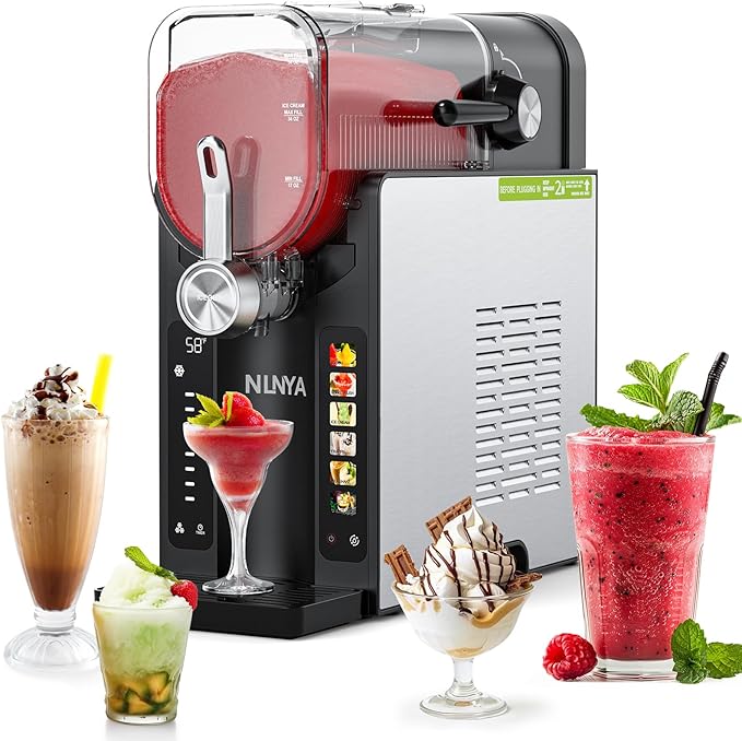 SLUSHi Professional Frozen Drink Maker with No Ice Needed, Slushie Machine for Home with 6 Preset Programs for Margaritas, Frappés, Milk Shake and More, upgrade LED Display, Auto Clean, 6 Modes
