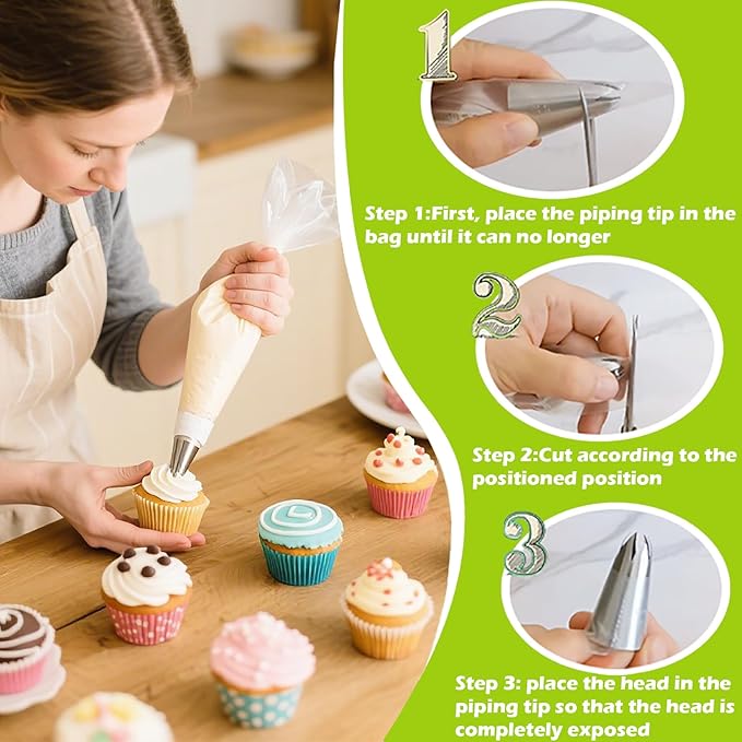 Suuker 1M Piping Tips, Stainless Steel Large Star Piping Tips Set, Cupcake Pastry Tips for Cookie and Cake Decorating, DIY Cream, 5 Pieces