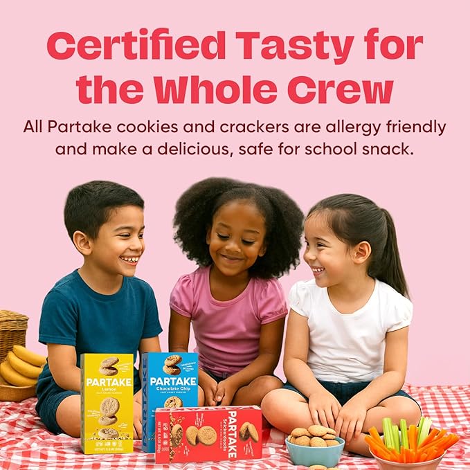 Gluten Free Partake Cookies & Cracker Variety Pack (Soft Baked Chocolate Chip, Classic Graham Cracker, Vanilla Wafer) - Vegan - Free From the Top 9 Allergens Including Dairy, Wheat, Soy, Eggs, & Peanuts - Non GMO - Safe School & Office Snack (3 Pack, 5...