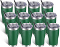 VEGOND 20oz Tumbler Stainless Steel Tumbler Cup with Lid And Straw Vacuum Insulated Double Wall Travel Coffee Mug(dark green package 12)